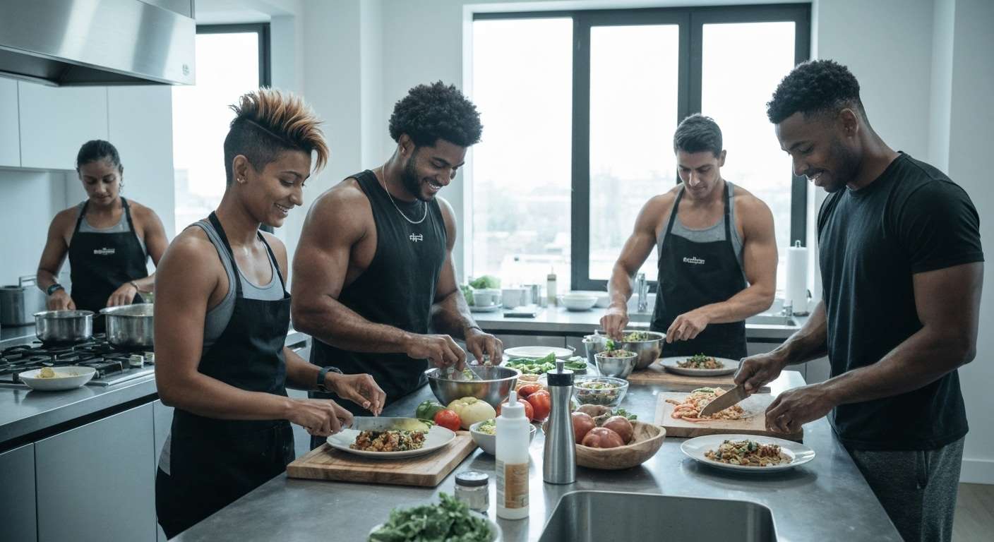Athletes preparing keto meals