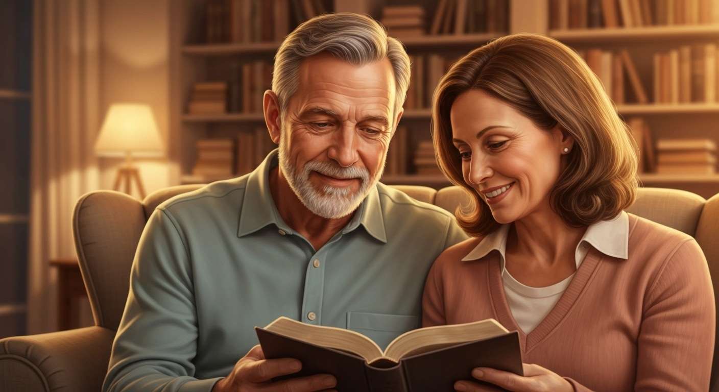 Couple reading Bible together