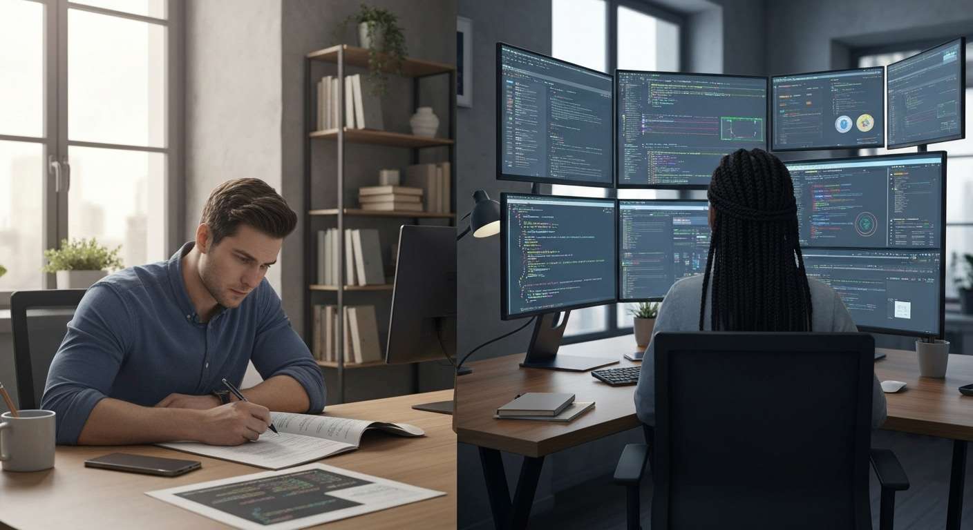 Developer checking pricing charts