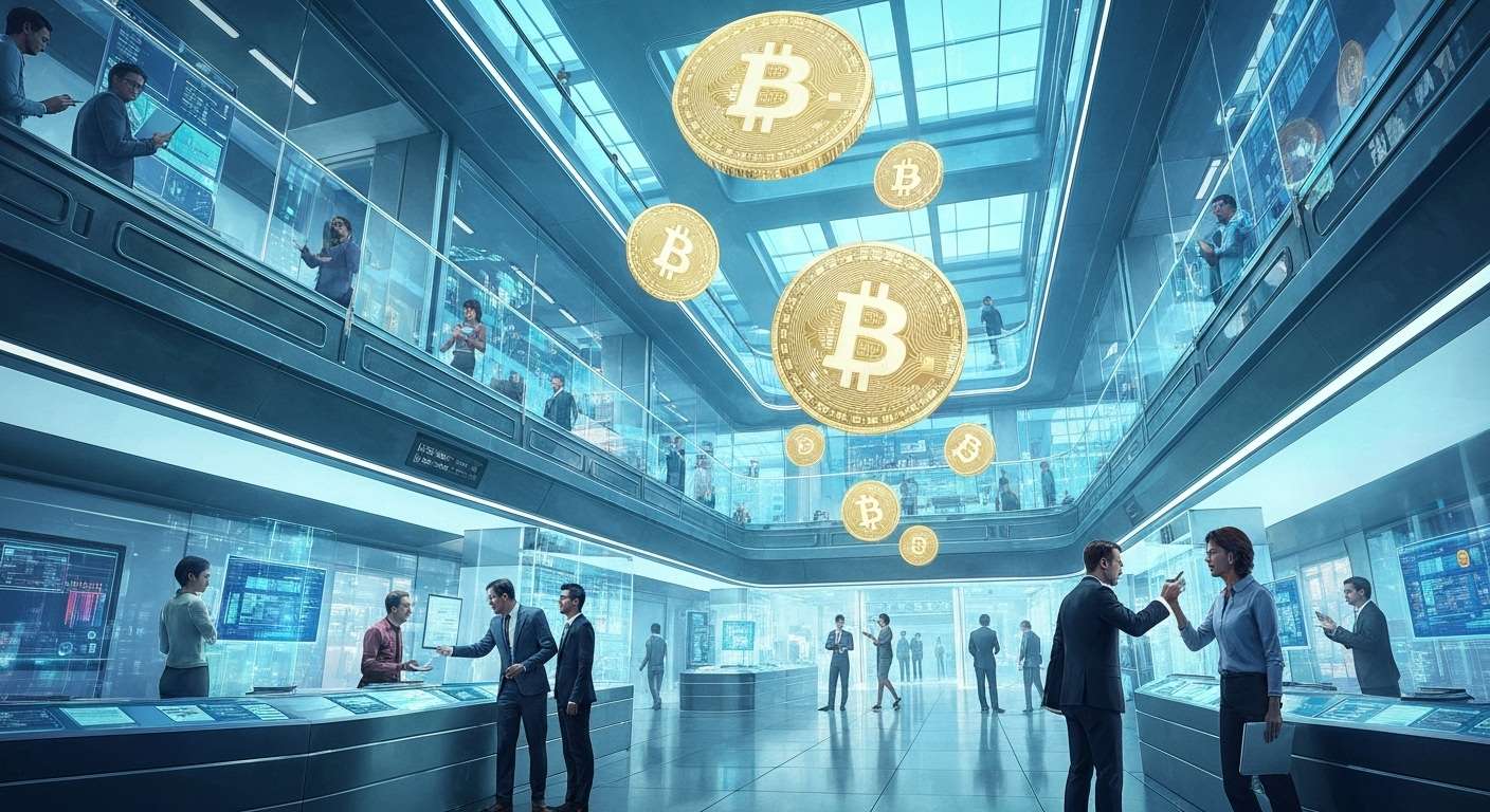 Digital crypto marketplace scene