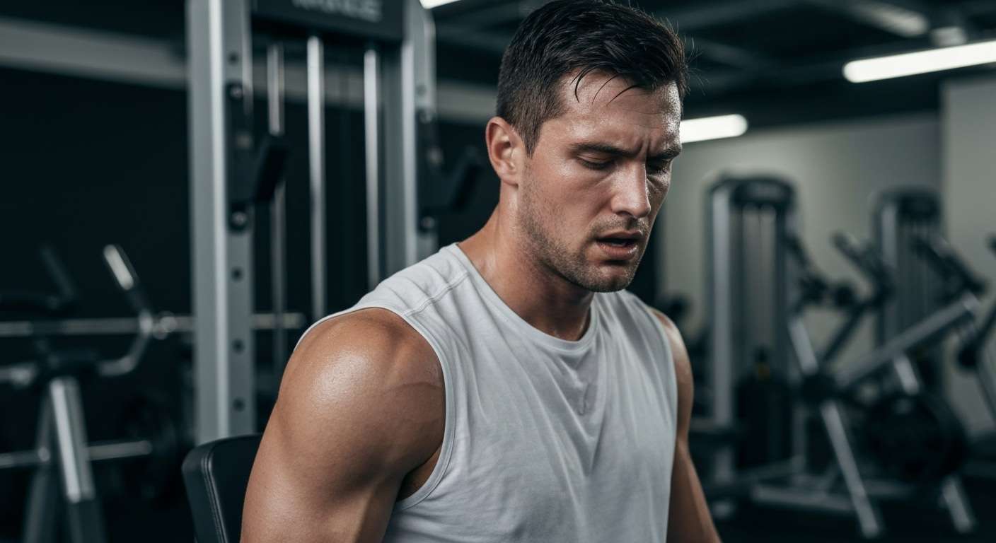 Fatigued athlete in gym