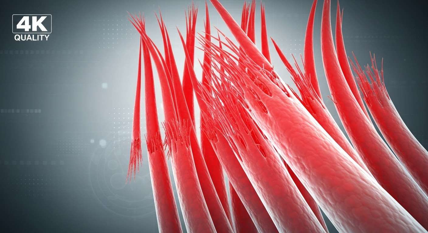 muscle fibers showing soreness