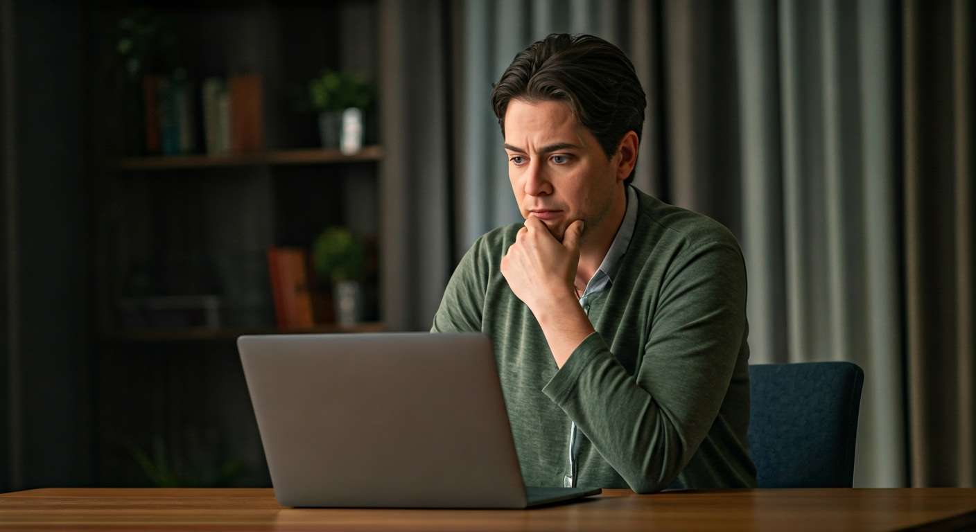 Person reviewing crypto scam online