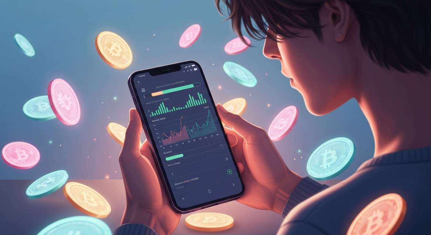 Person using crypto mining apps