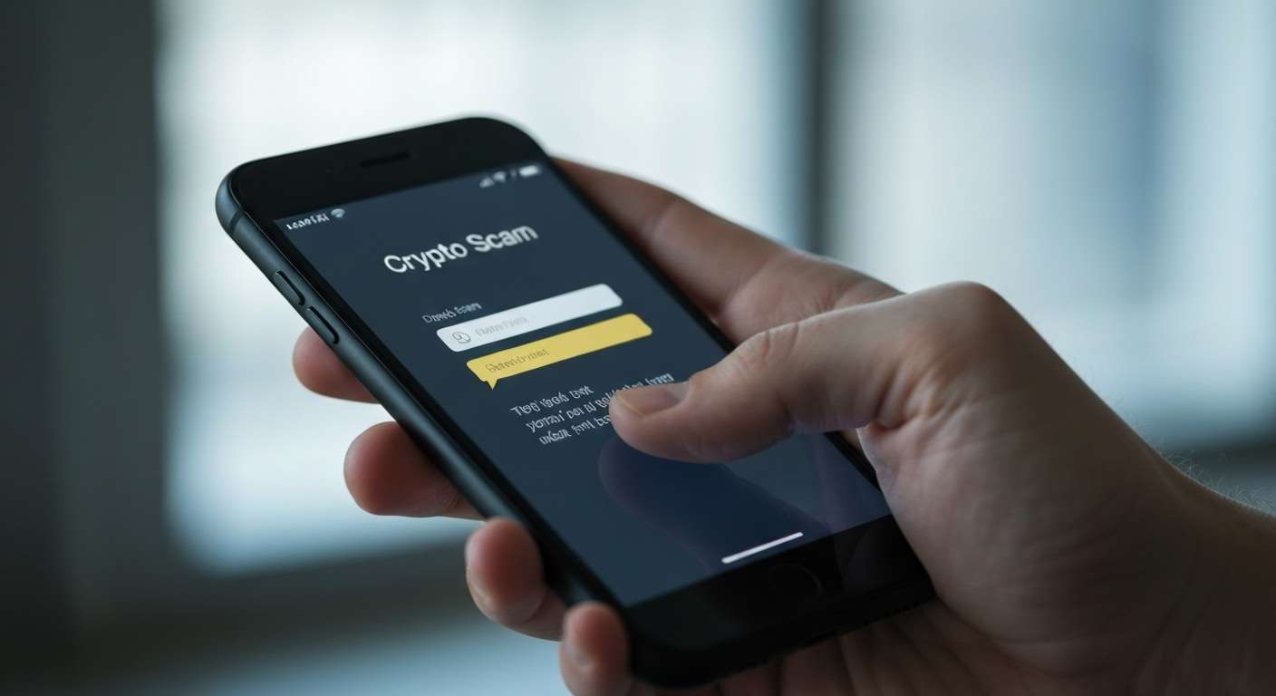 phone showing scam messages