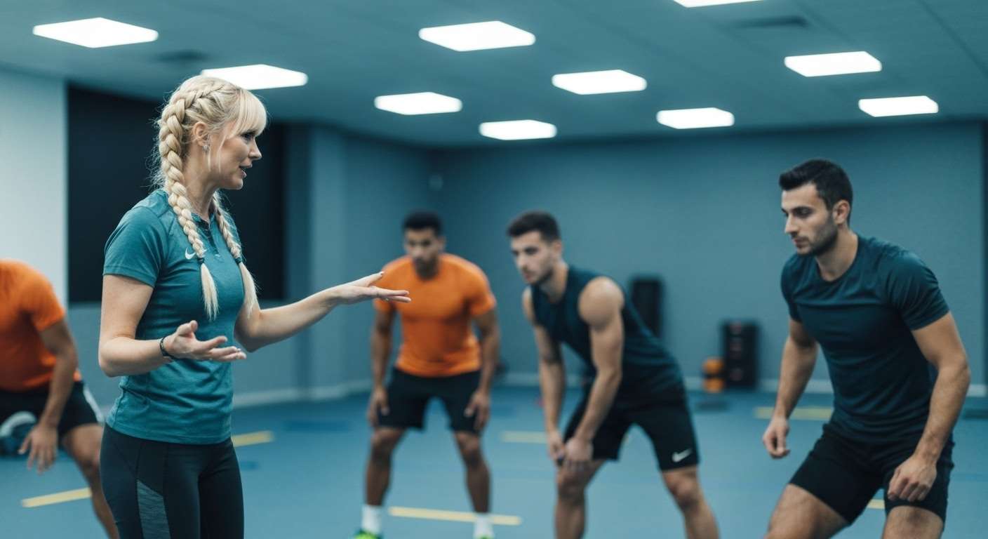 Psychologist training athletes