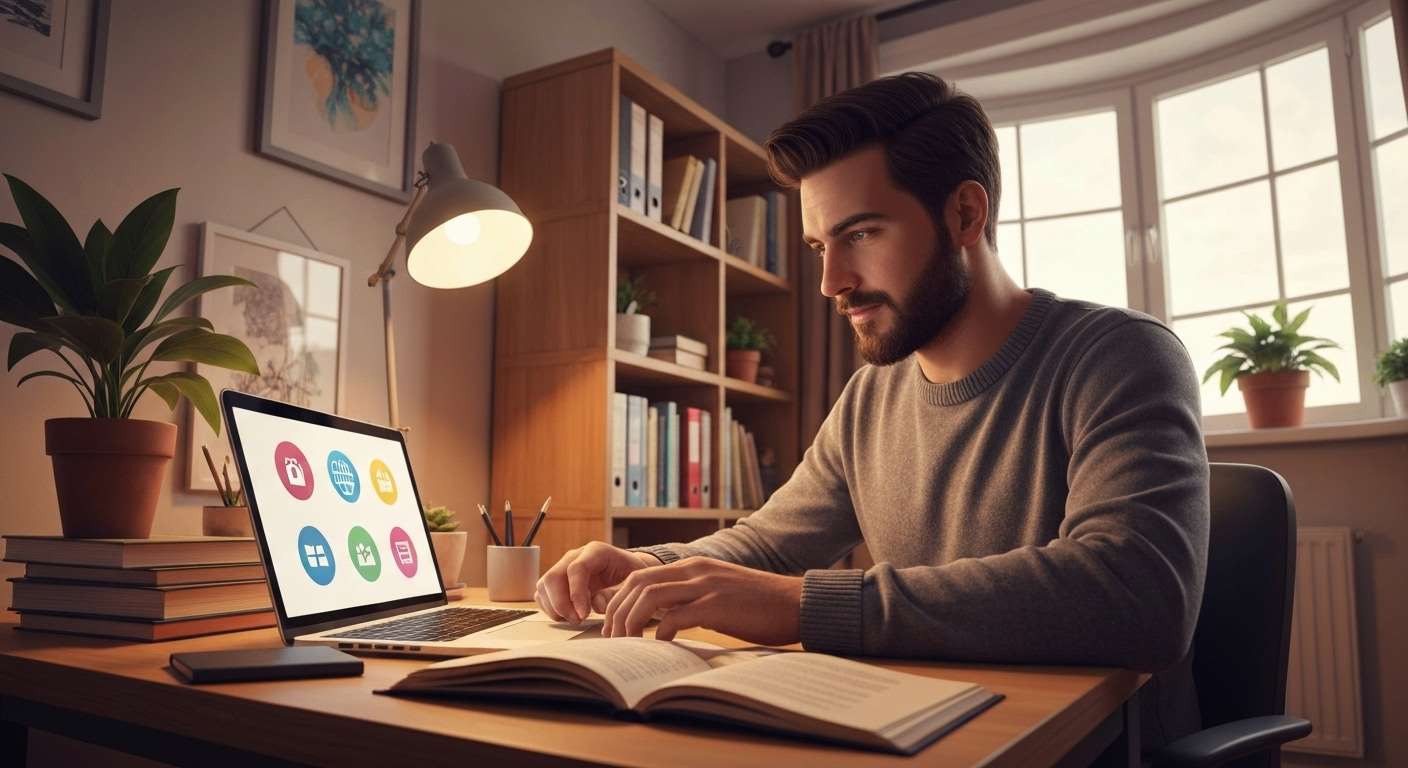 Translator reviewing certificates
